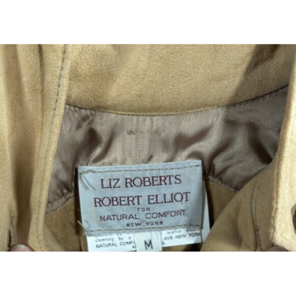 Vintage Suede Shacket Womens Medium Tan Liz Roberts X Robert Elliot Neutral Boho - Picture 5 of 5